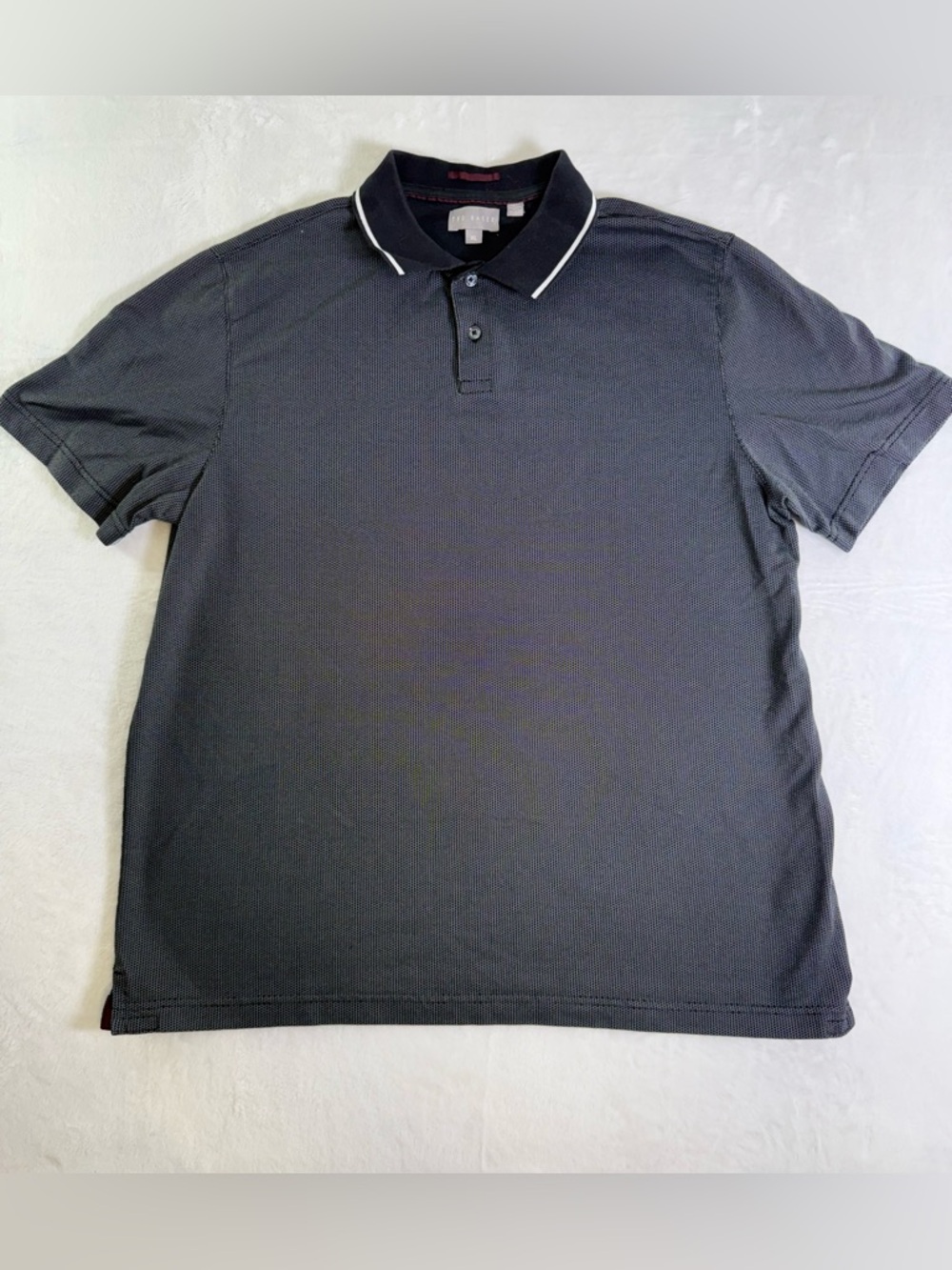 Ted Baker Men’s Charcoal Polo with White Contrast Collar